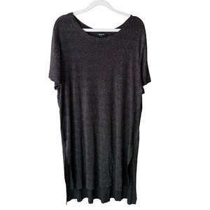 George Sparkling Silver Black Knit Top Women’s XXL Night Out Cocktail Tunic